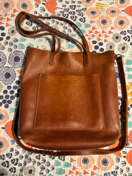 Portland Leather Handbags - Portland Leather Brown Crossbody Tote